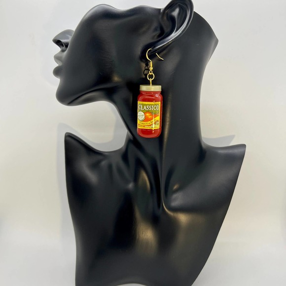 Spaghetti Earrings - Classico Pasta Sauce - Tomato & Alfredo Mini Brands Earring - Picture 9 of 10
